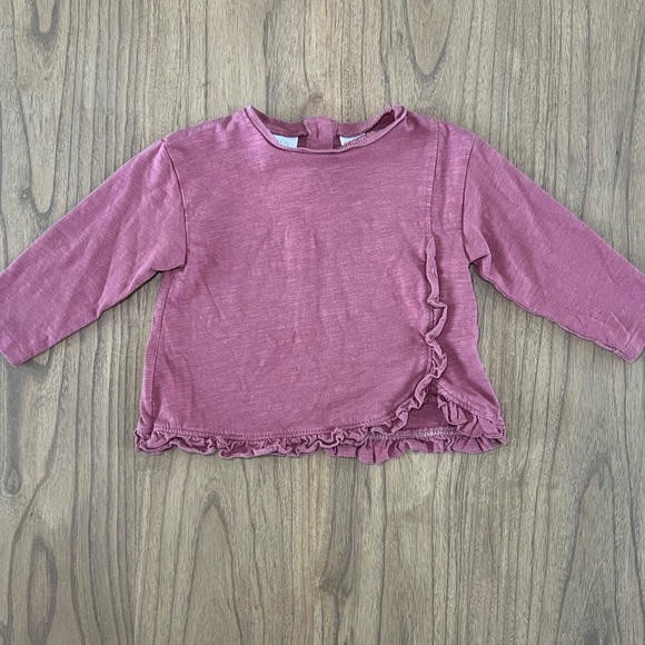 Zara Other - Zara Pink Long Sleeve Ruffled Tee
